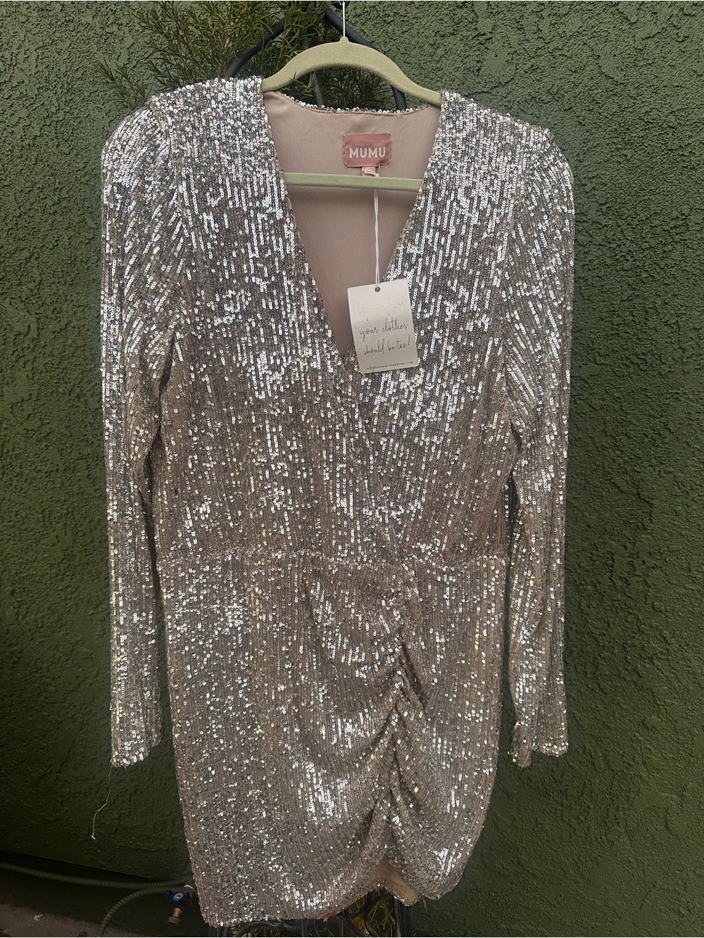 Show Me Your MuMu Silver Sequin Mini Dress - Picture 3 of 9